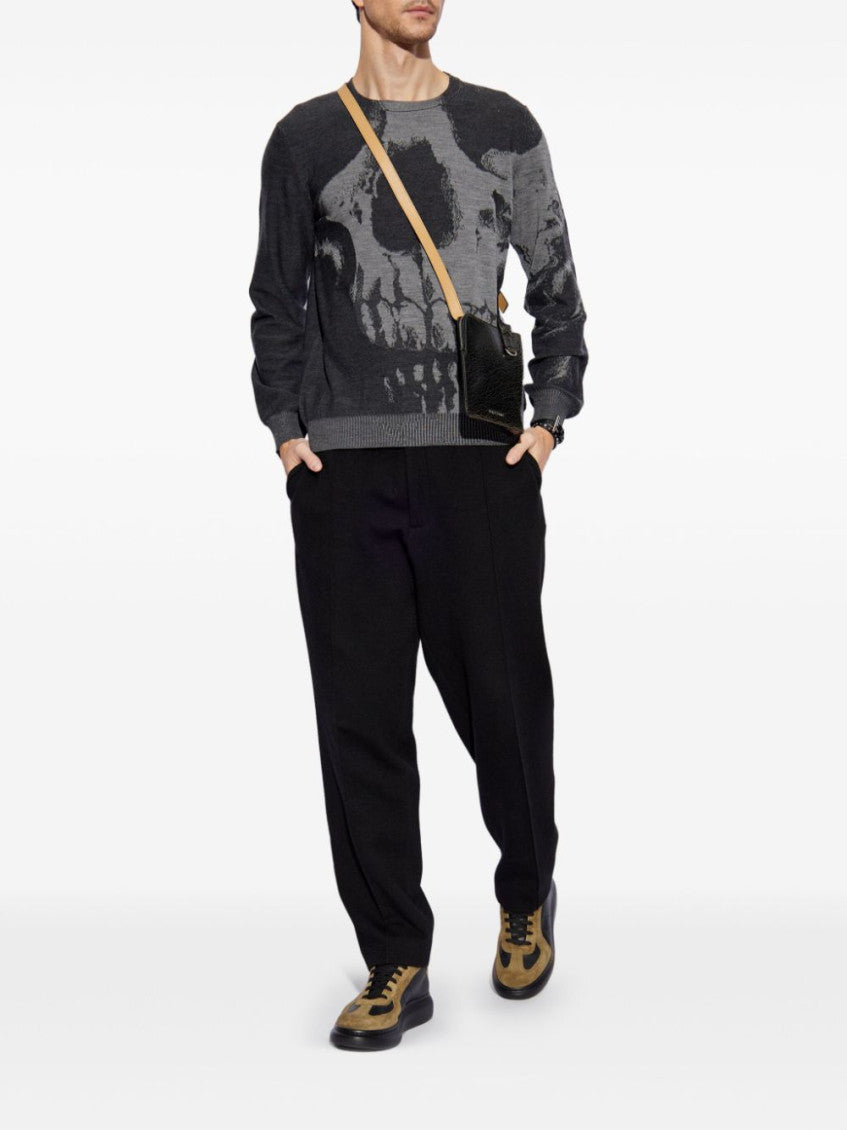 Grey Skull-Intarsia Sweater 5