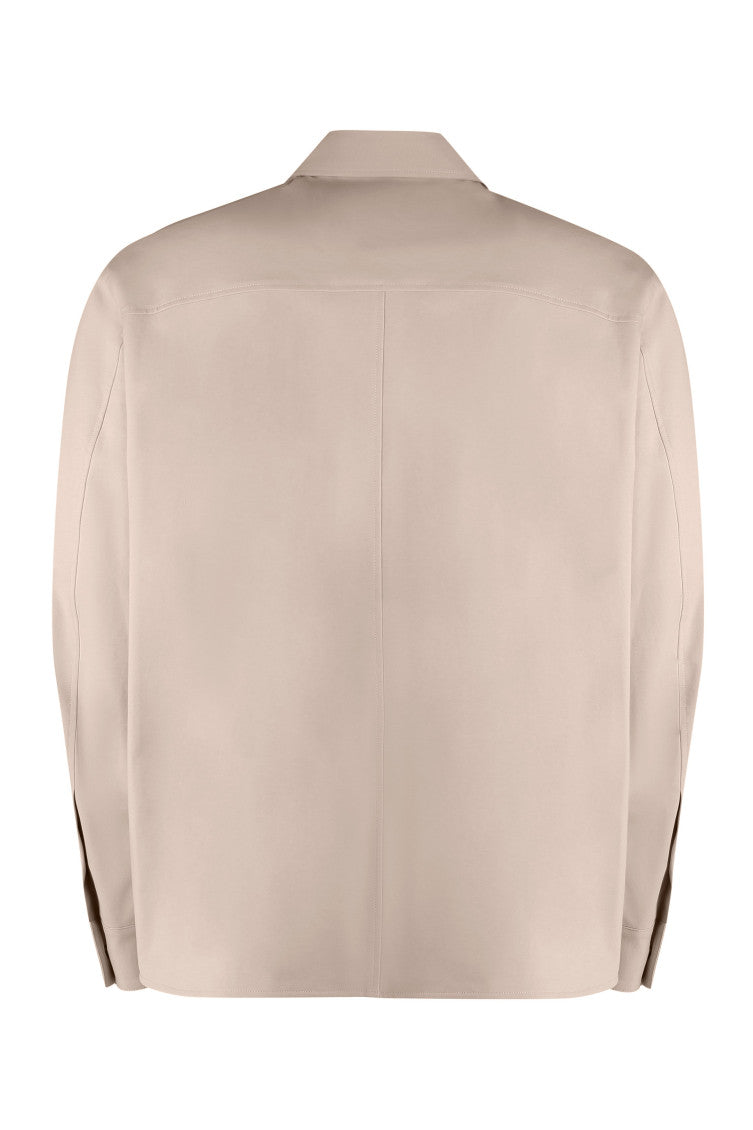 Beige Logo Patch Overshirt 2