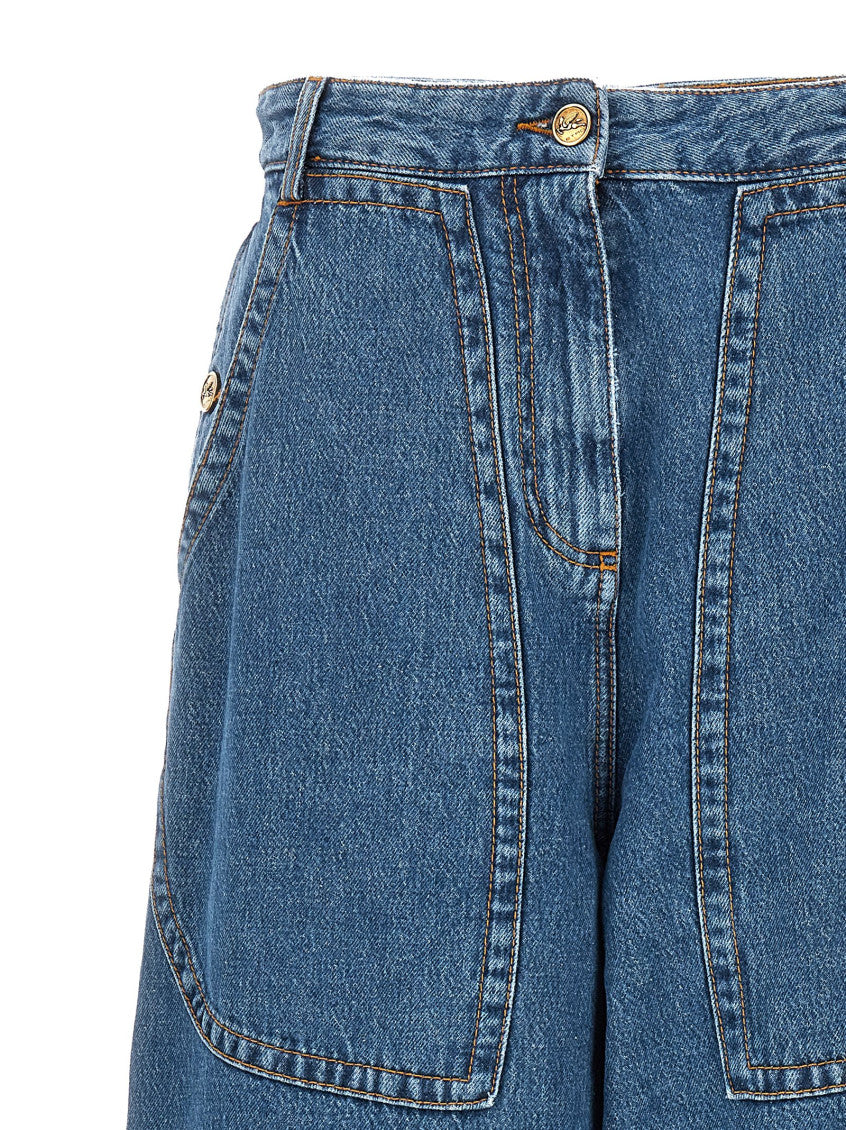 Blue Wide Leg Jeans 3