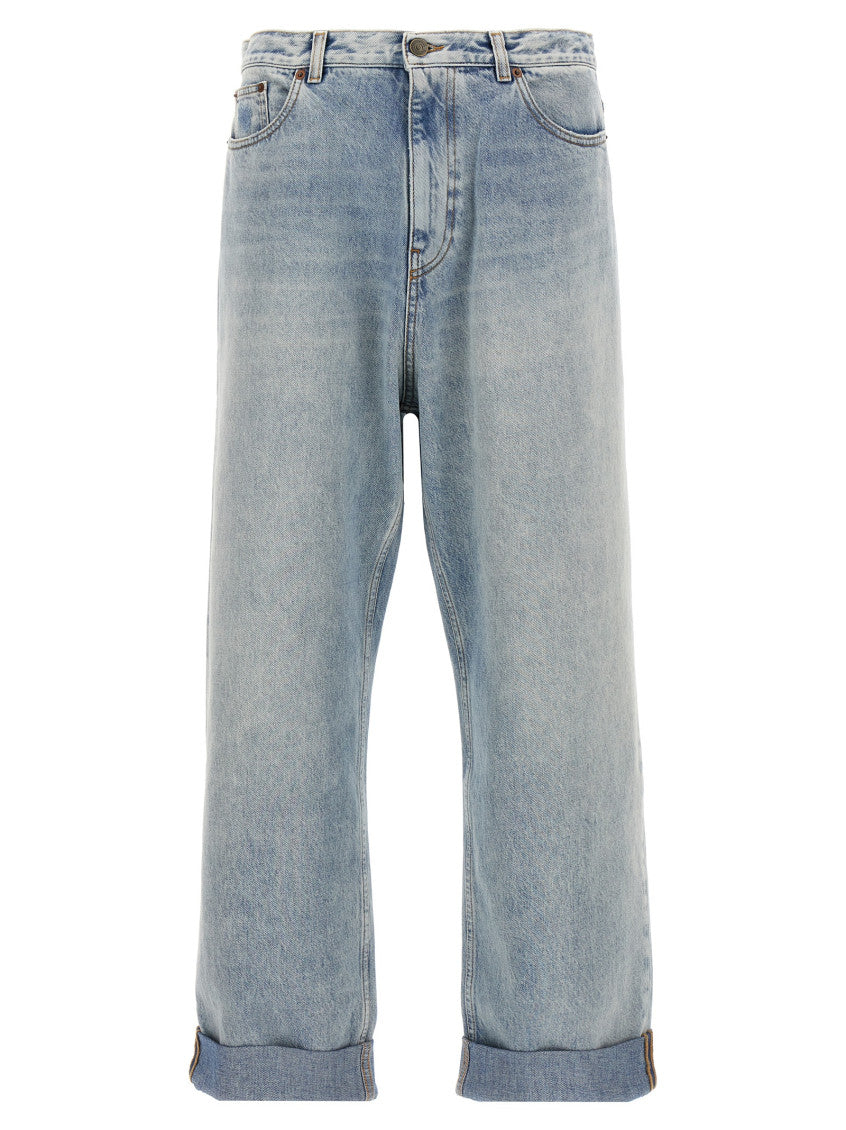 Light Blue Turn-up Jeans 1