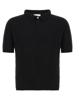 Black Bouclé cotton polo shirt 1