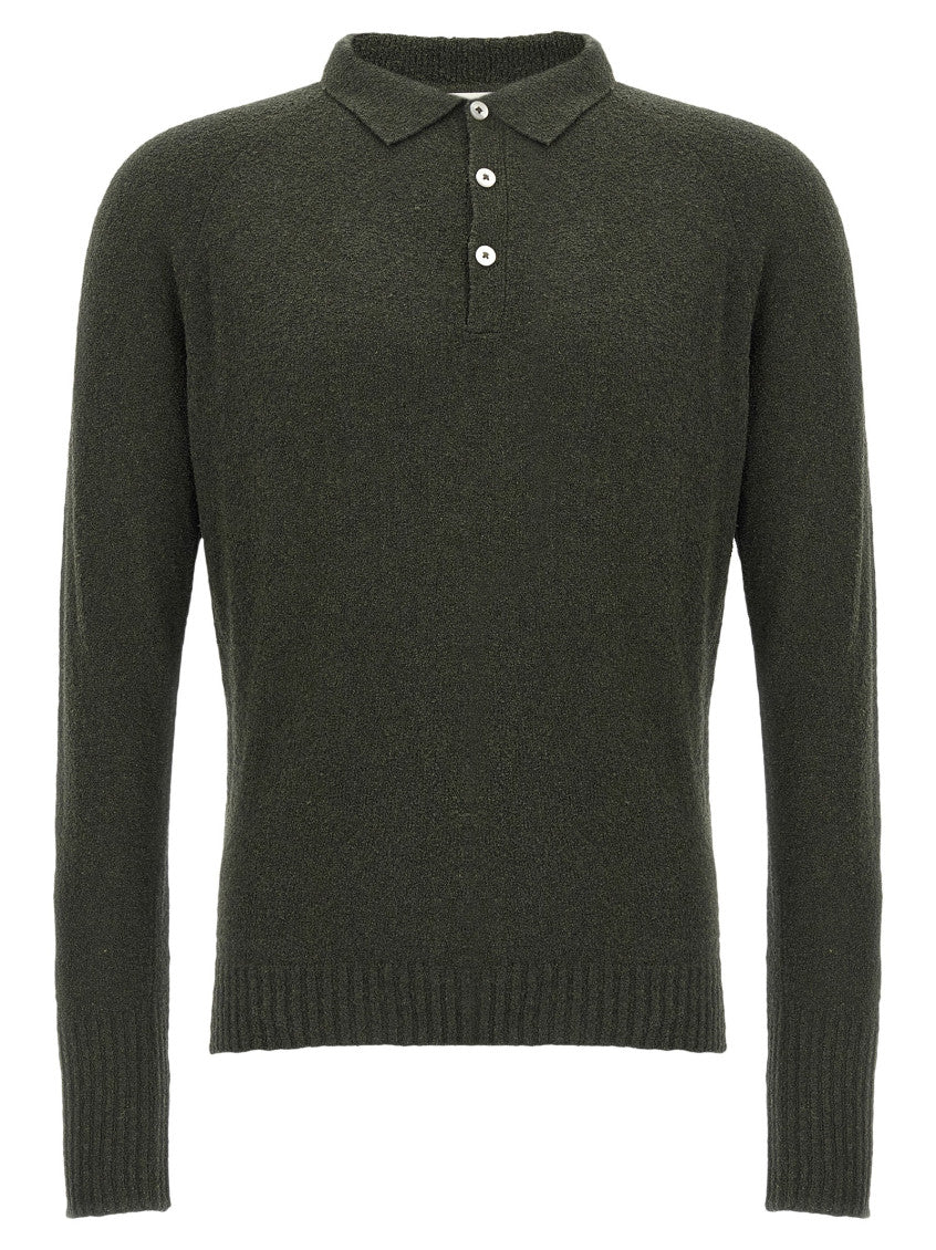 Green Bouclé cotton polo shirt 1