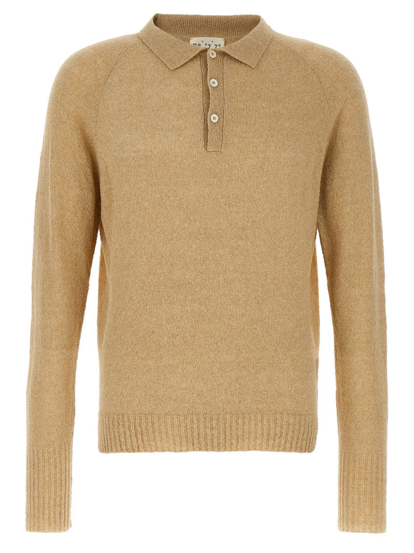 Beige Bouclé cotton polo shirt 1