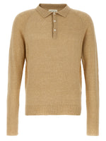Beige Bouclé cotton polo shirt 1