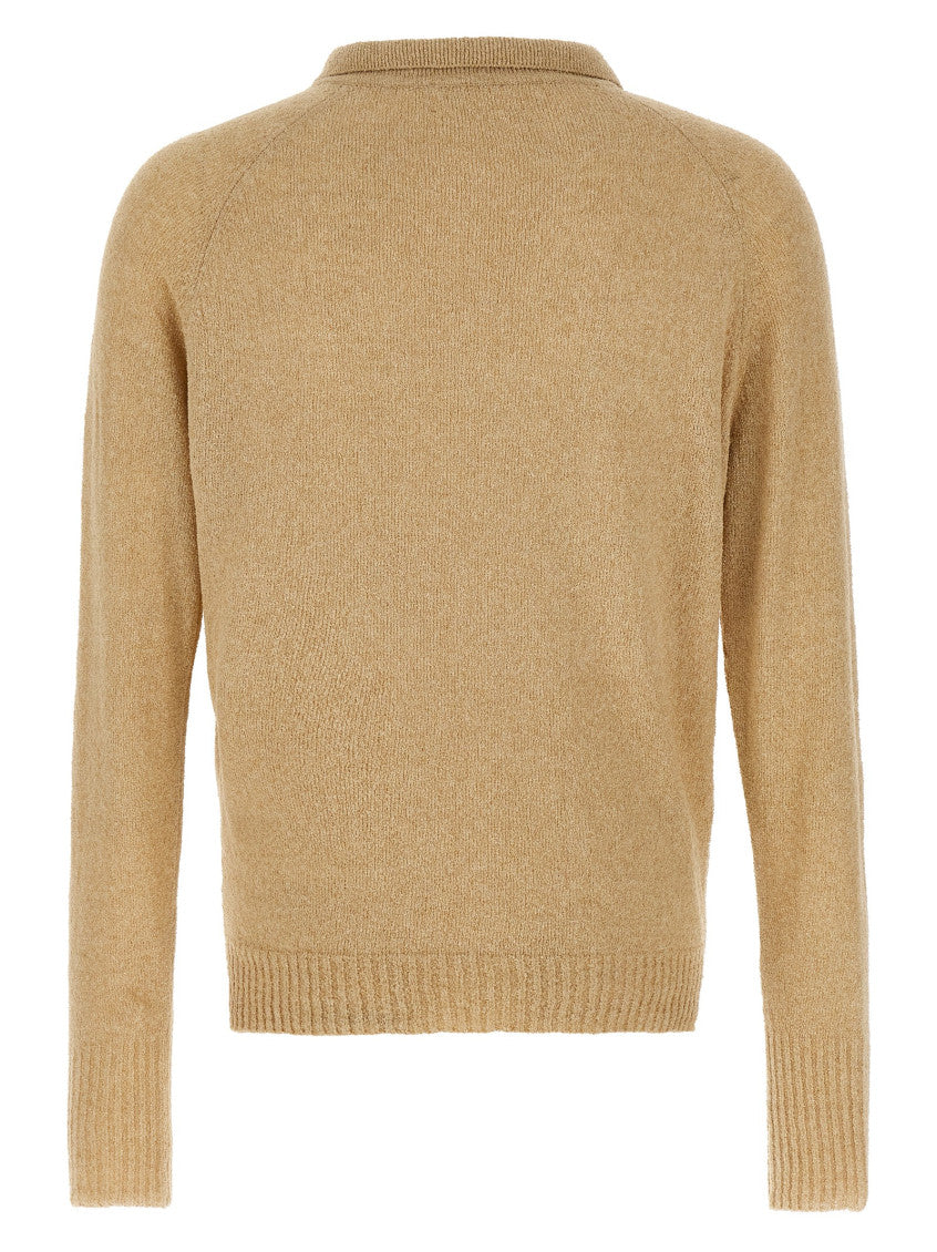 Beige Bouclé cotton polo shirt 2