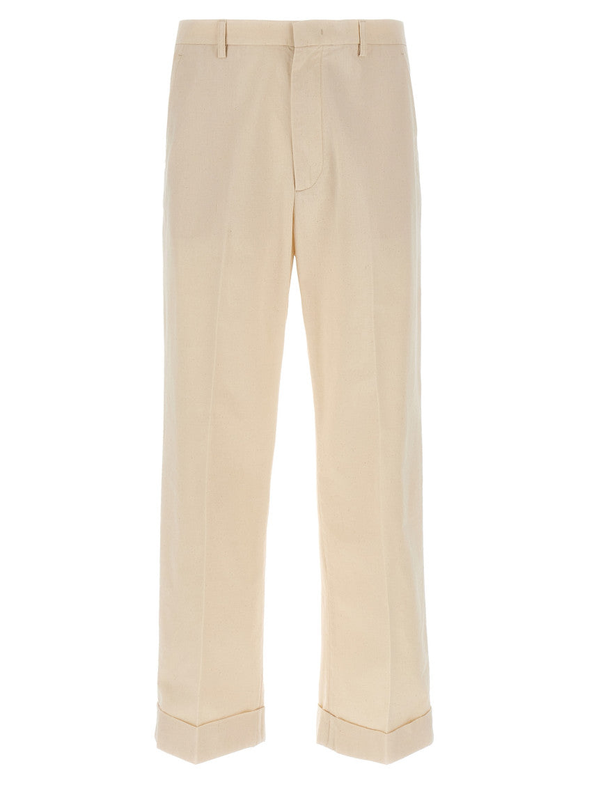 Beige Turn-up Trousers 1