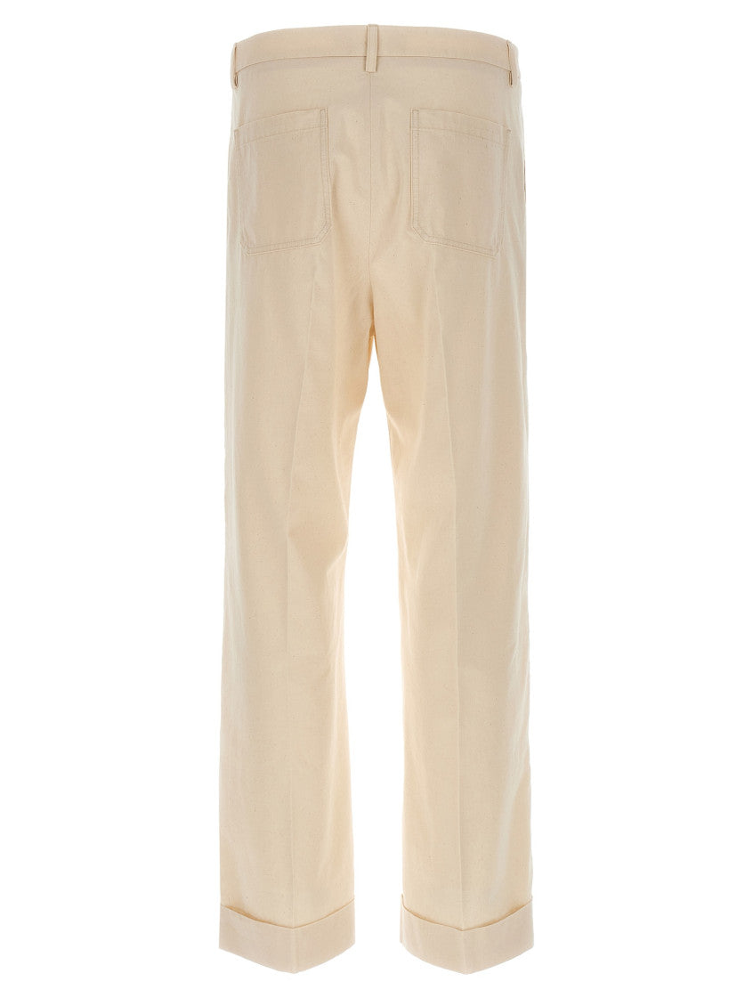 Beige Turn-up Trousers 2
