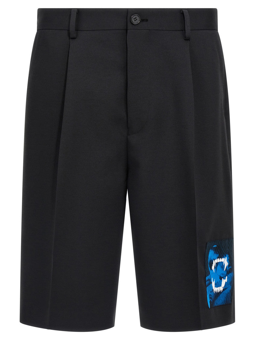 Black Patch Bermuda shorts 1