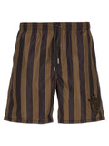 Brown Pequin Nylon Shorts 1