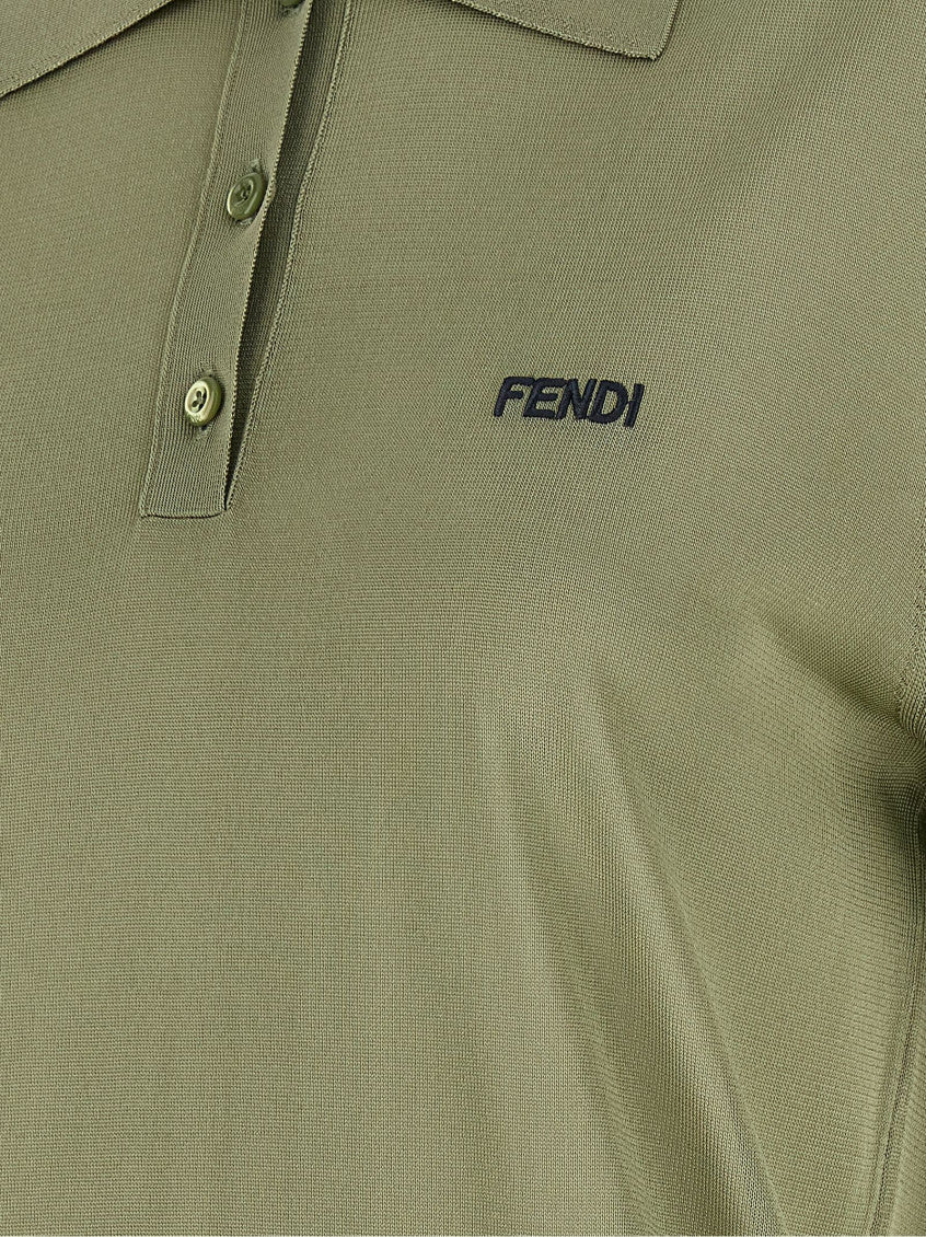 Green Shiny Viscose Polo Shirt 4