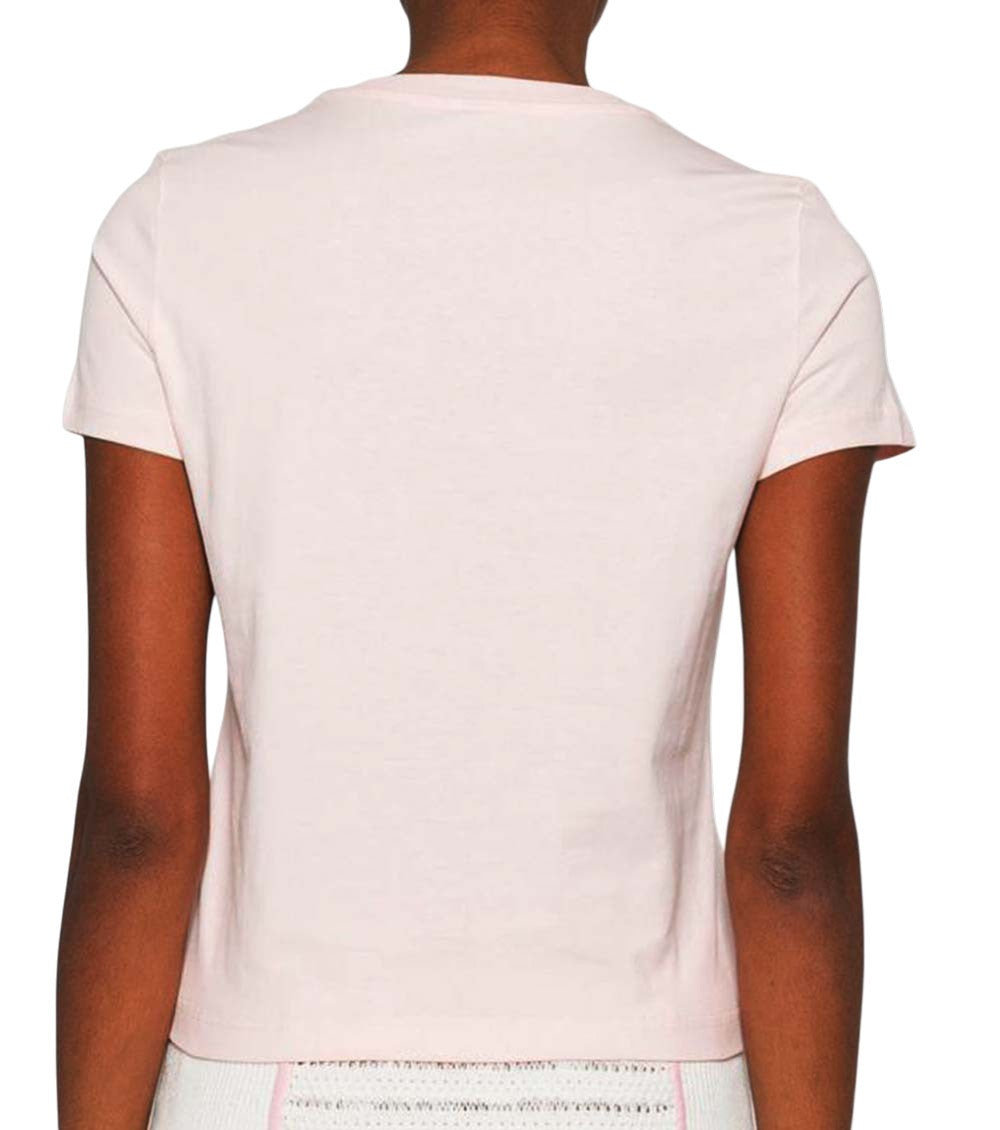 Pink Crew Neck Graphic Logo Print T-shirt 4