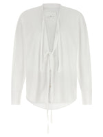 White Raw Cut Hem Shirt 1