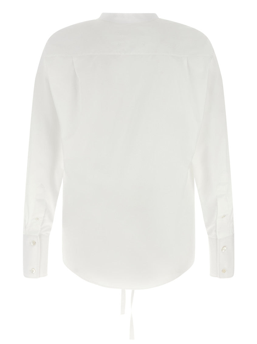 White Raw Cut Hem Shirt 2