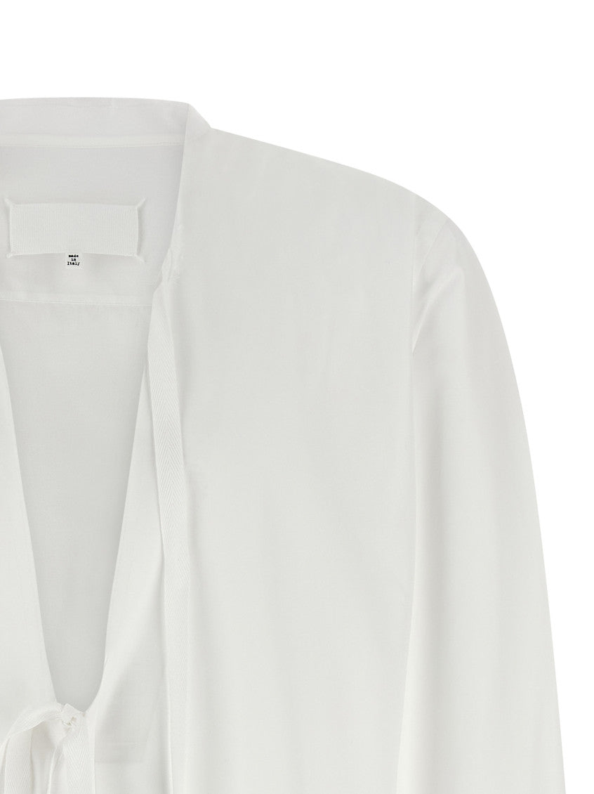 White Raw Cut Hem Shirt 3