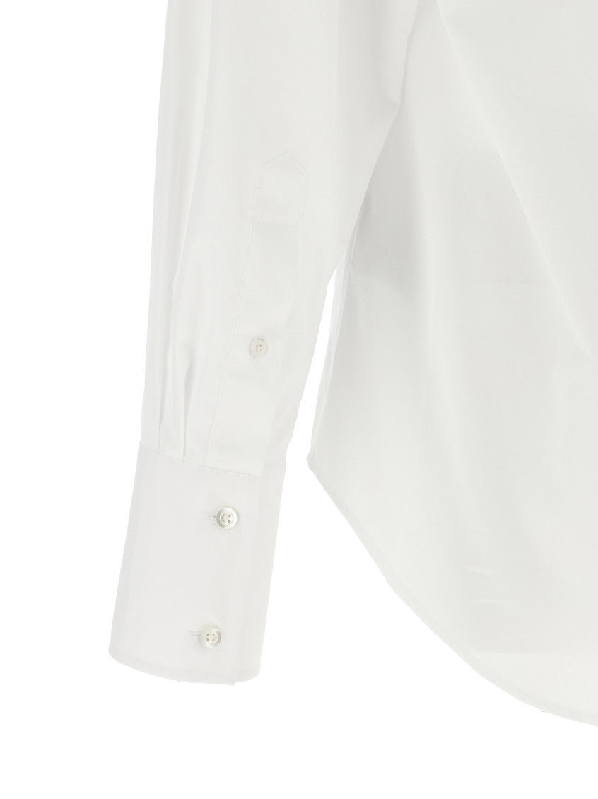 White Raw Cut Hem Shirt 4