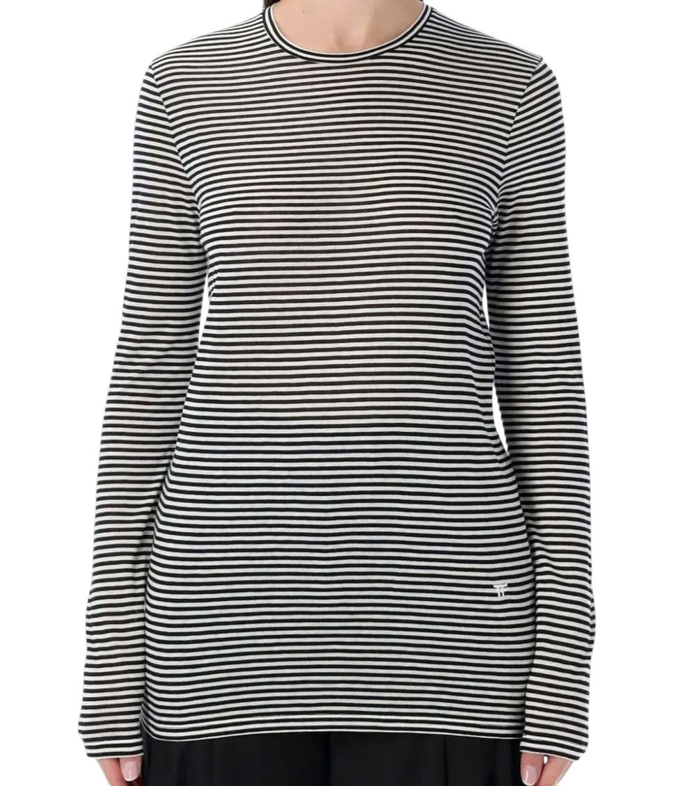Black Crew Neck Stripes T-Shirt 2