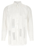 White Geometric Cut-out Shirt 1