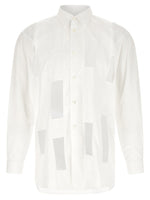 White Geometric Cut-out Shirt 1