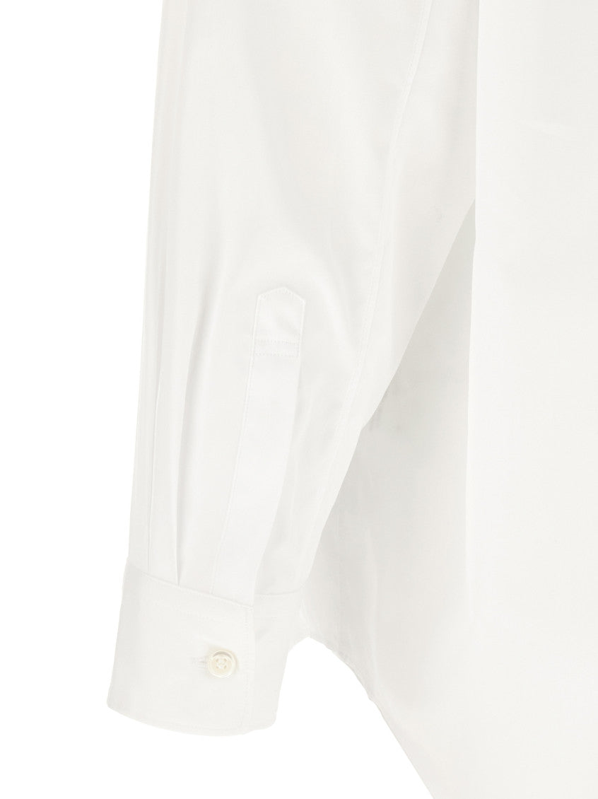 White Geometric Cut-out Shirt 4