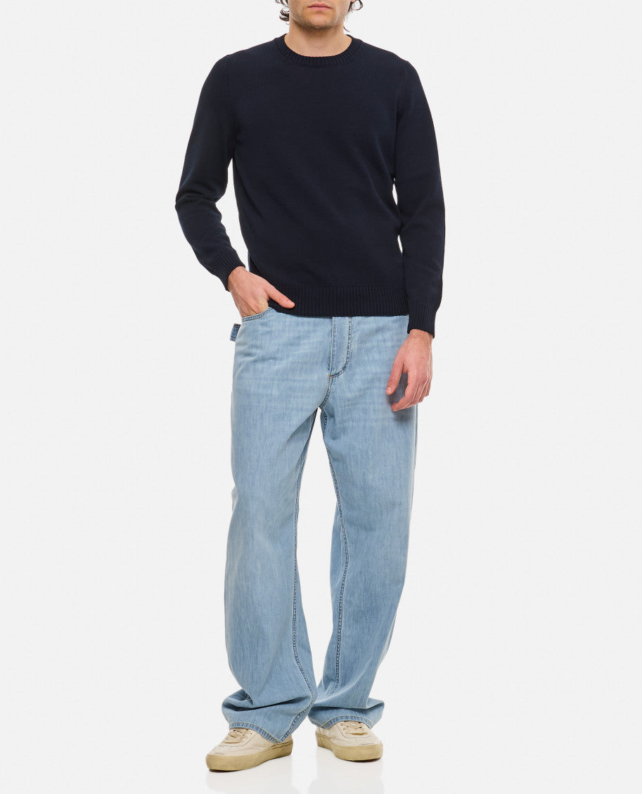 Navy Blue Solid Sweater 2