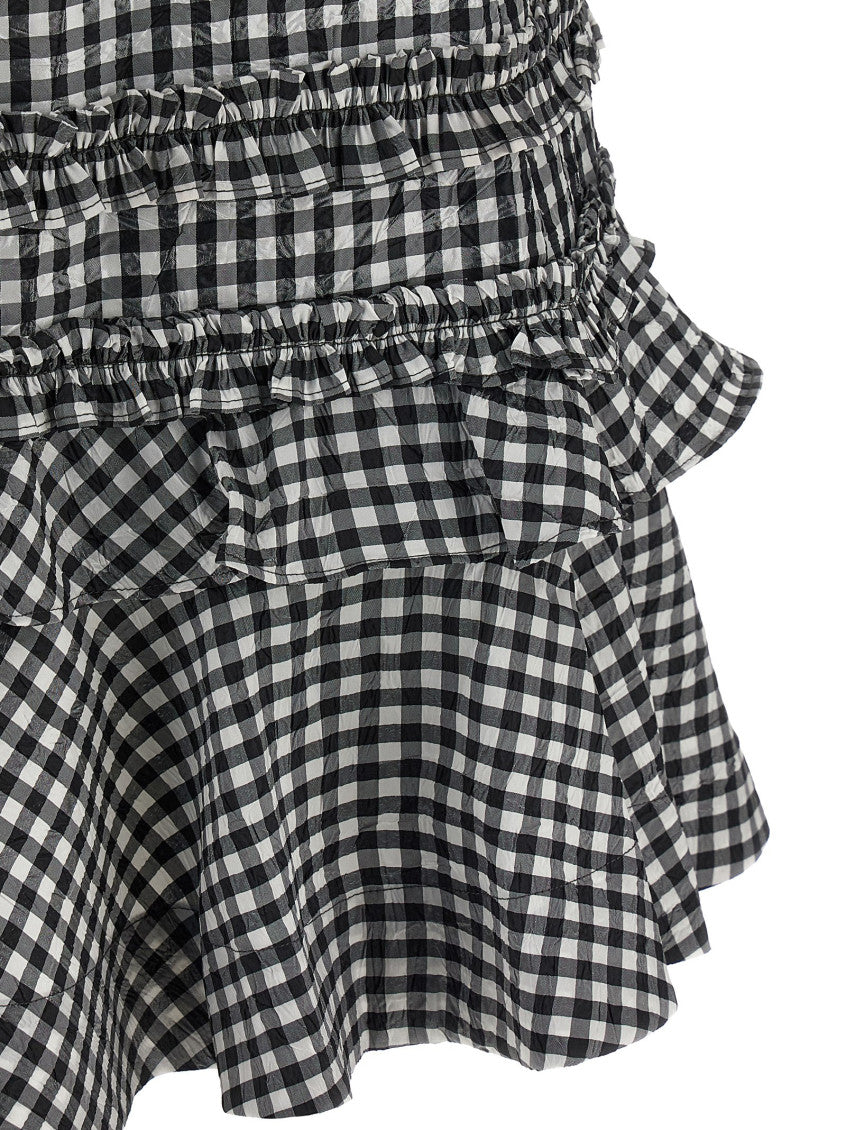 Black & White 'Crinkled Check Mini' Dress 4