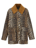 Leopard Printed Canvas Midi Jacket 1