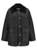Black Shiny Quilt Midi Jacket 1