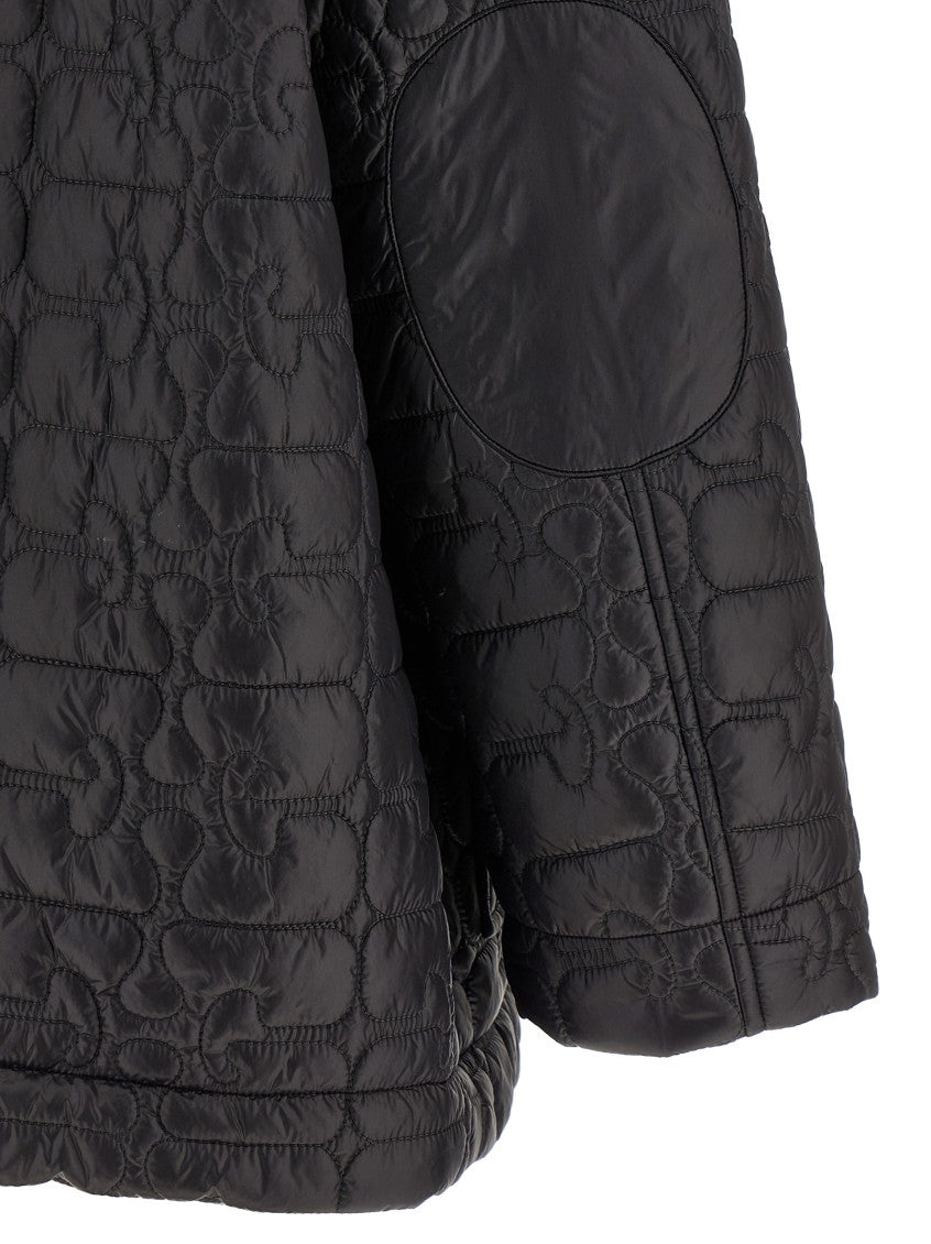 Black Shiny Quilt Midi Jacket 4