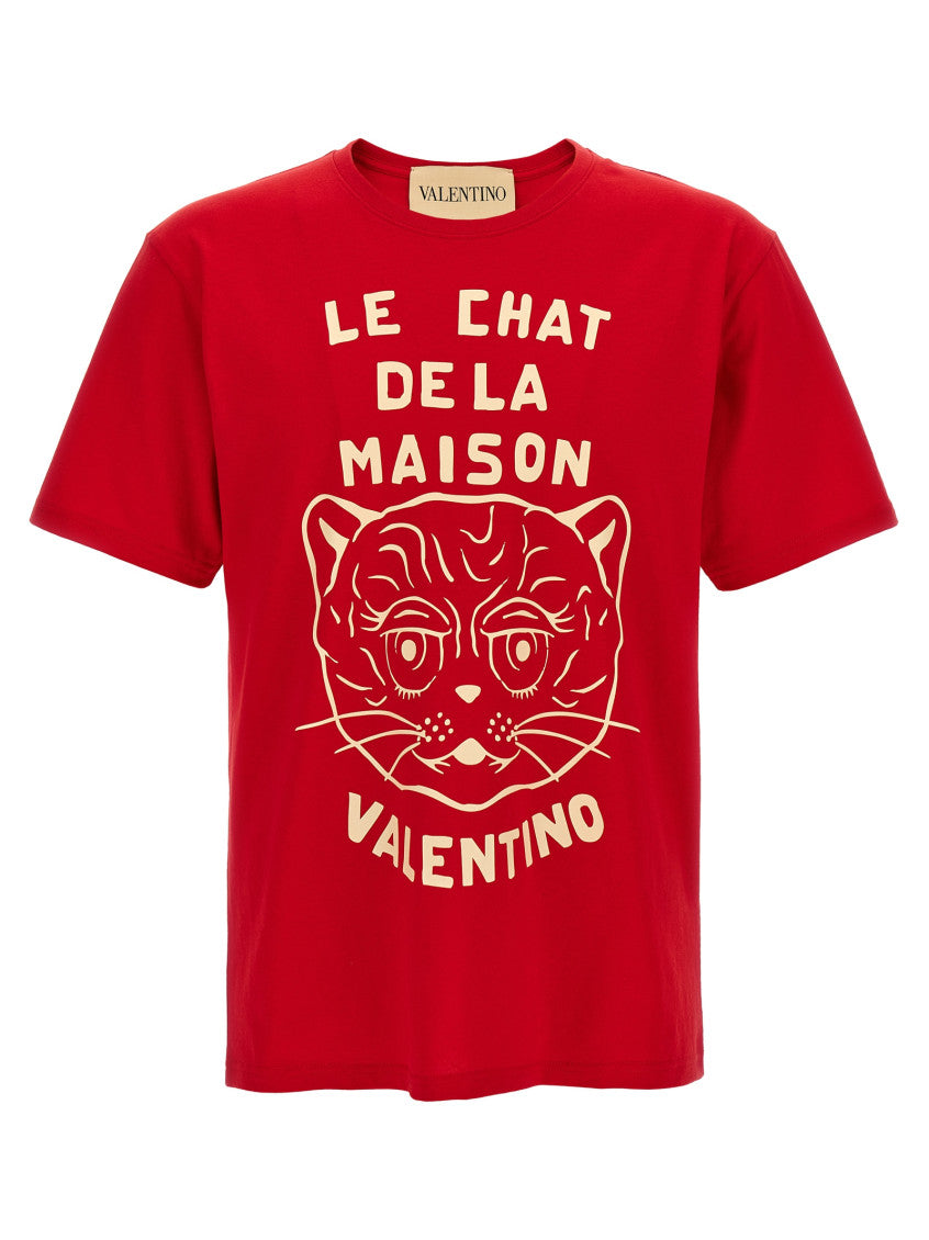 Red 'Le Chat De La Maison' T-shirt 1