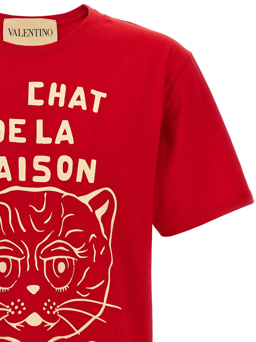 Red 'Le Chat De La Maison' T-shirt 3
