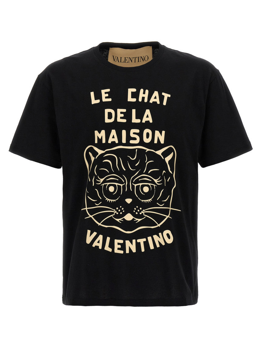 Black 'Le Chat De La Maison' T-shirt 1