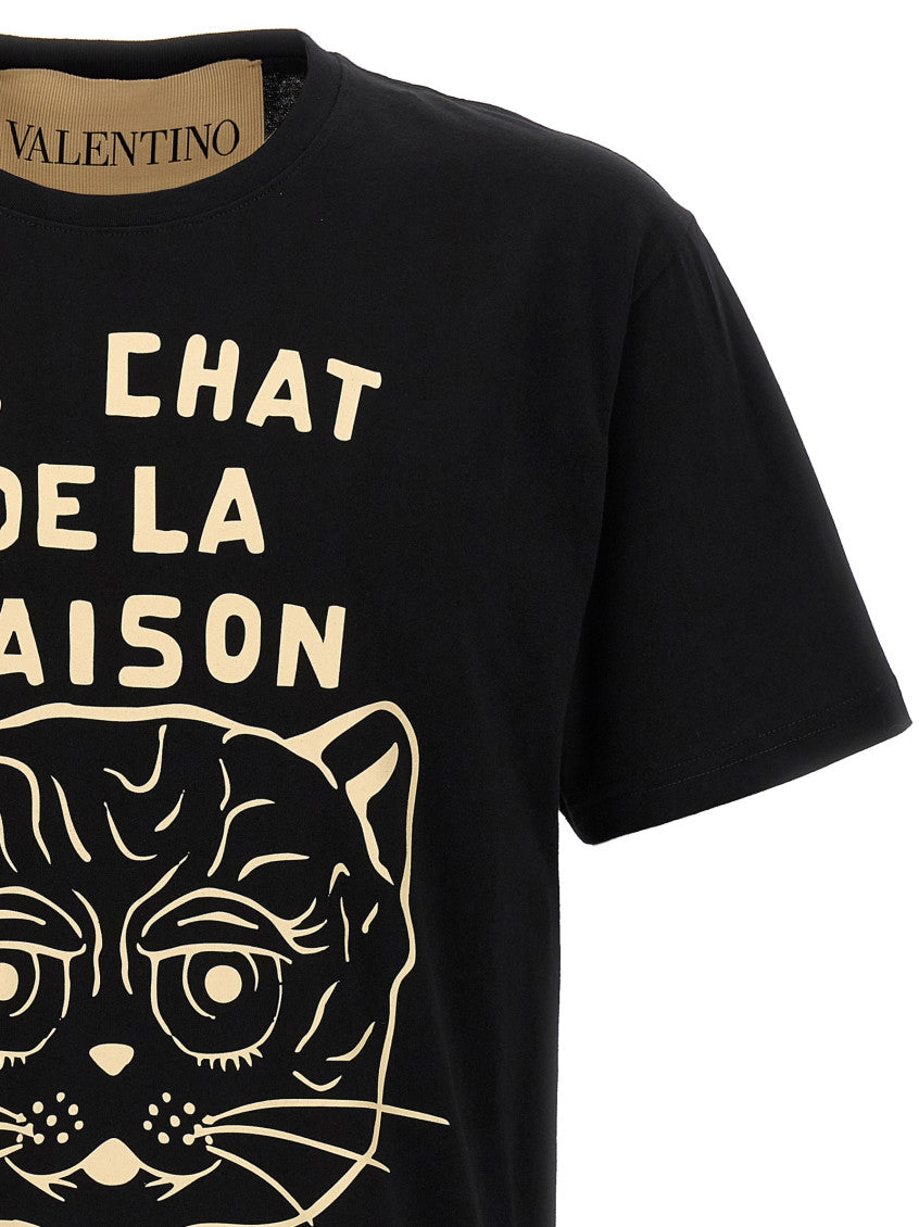 Black 'Le Chat De La Maison' T-shirt 3