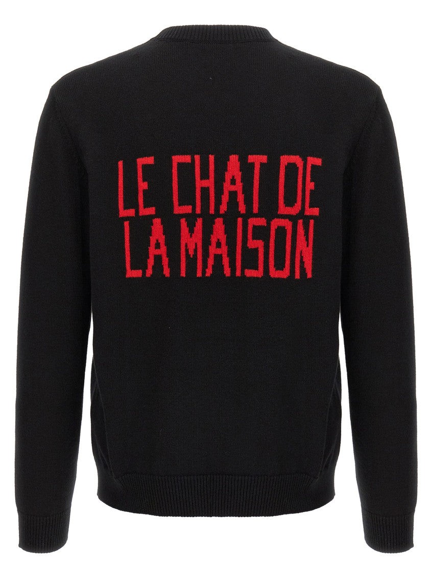 Black 'Le Chat De La Maison' Sweater 2