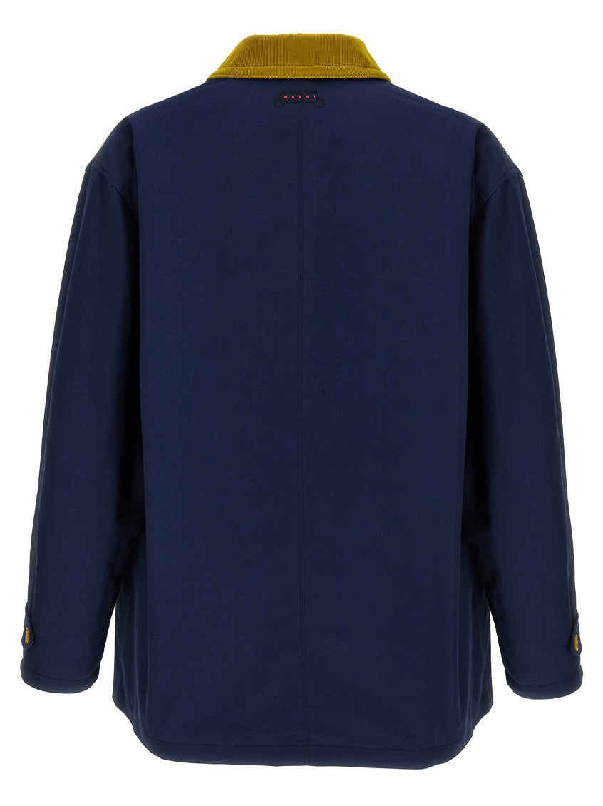 Blue Cotton gabardine parka 2