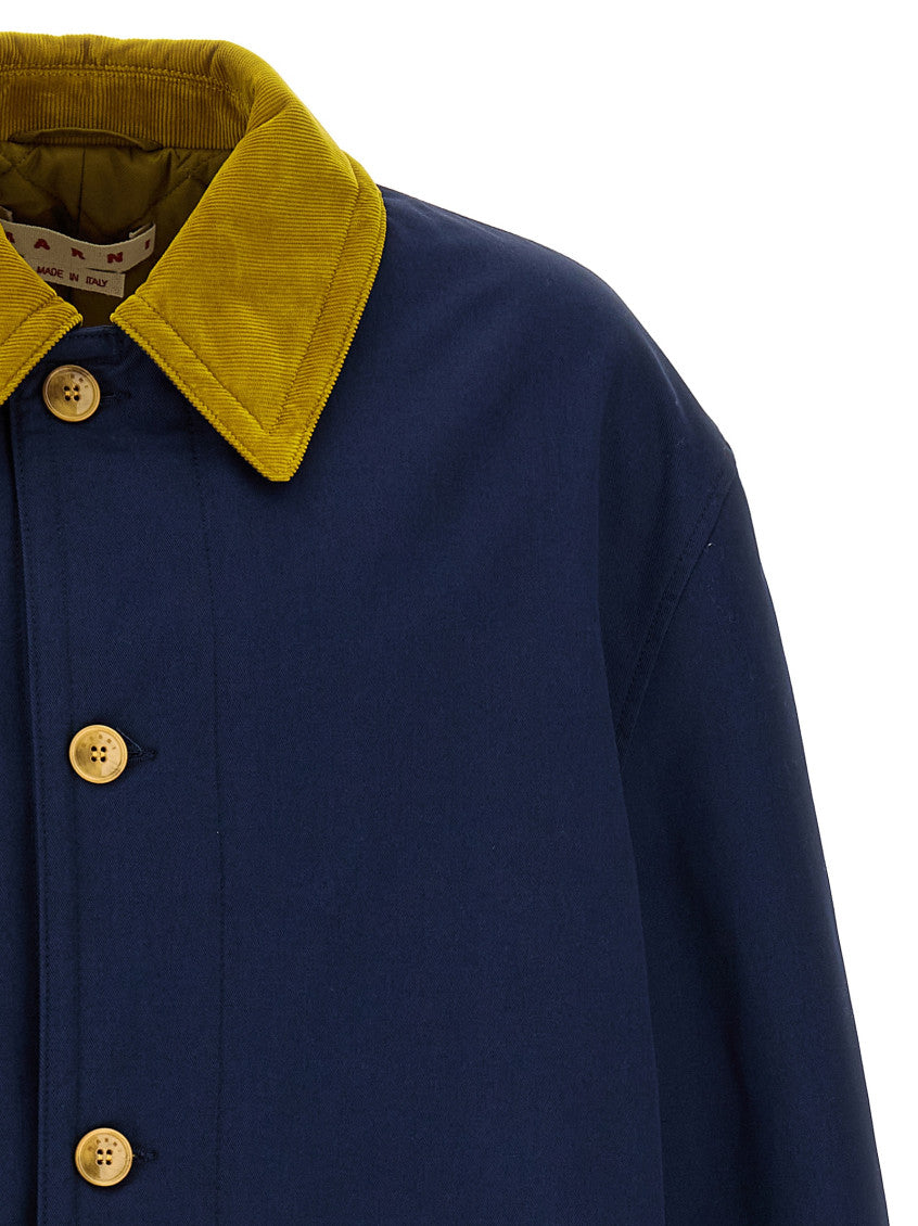 Blue Cotton gabardine parka 3
