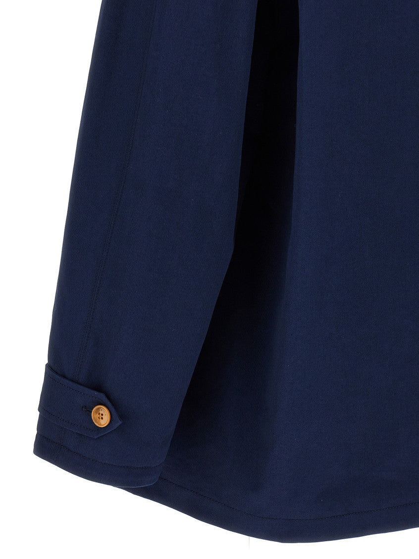 Blue Cotton gabardine parka 4