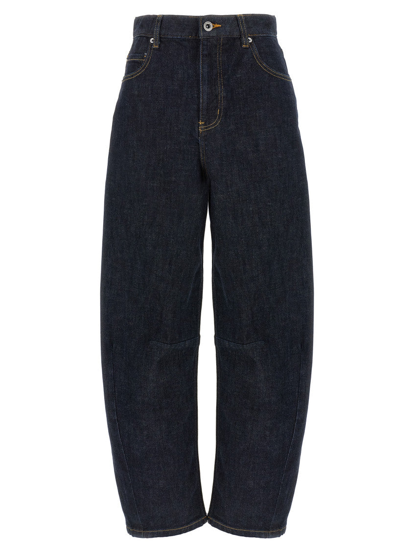 Dark Blue Barrel Leg Jeans 1