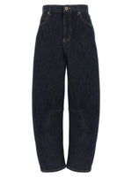 Dark Blue Barrel Leg Jeans 1