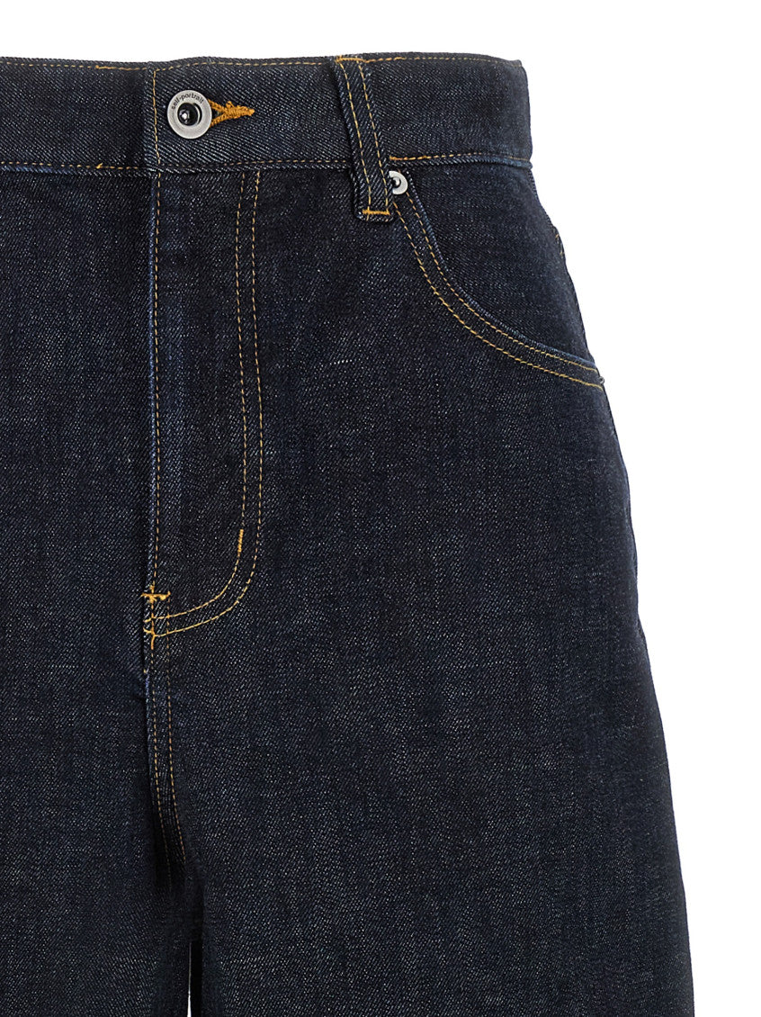 Dark Blue Barrel Leg Jeans 3