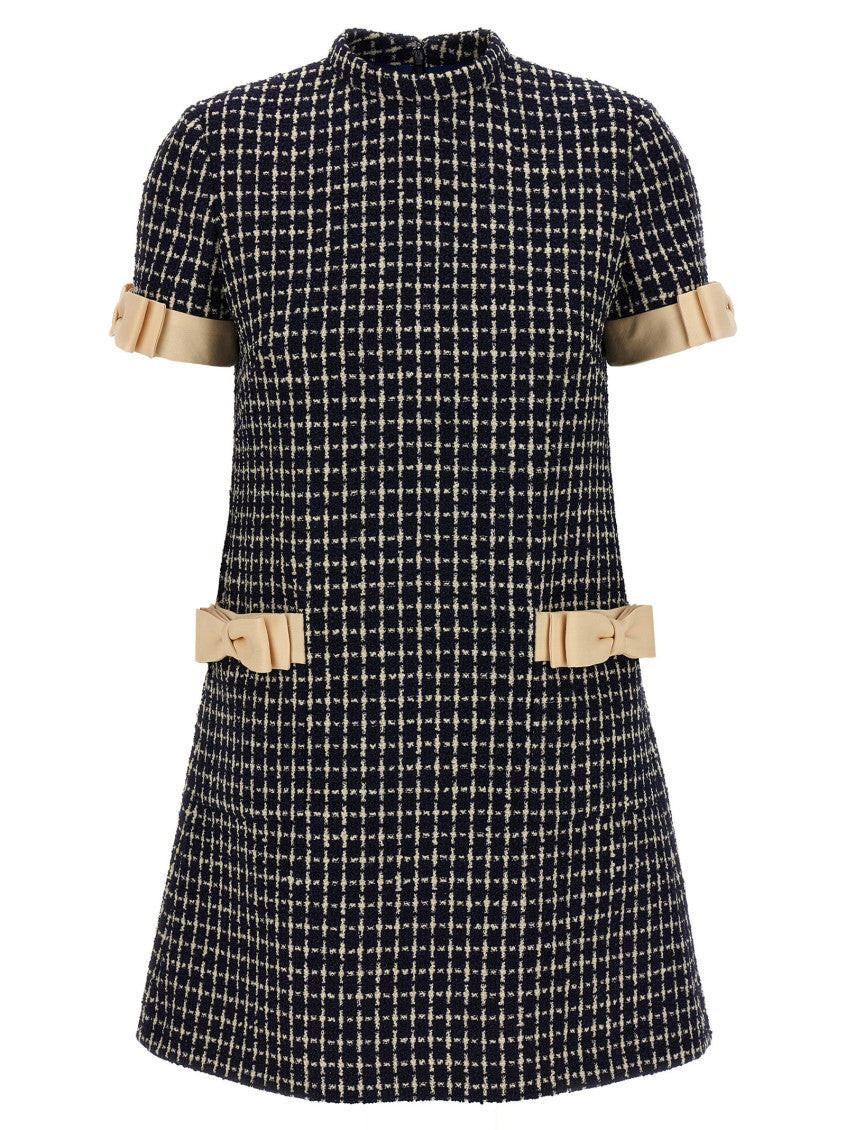 Navy Blue Bouclé Dress 1