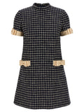 Navy Blue Bouclé Dress 1
