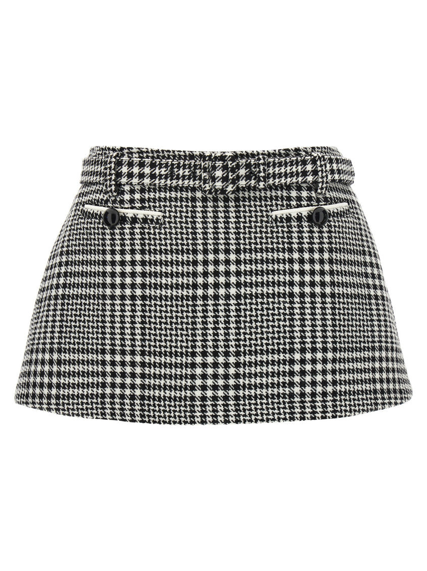 Black & White Boucle Wool Skort 1