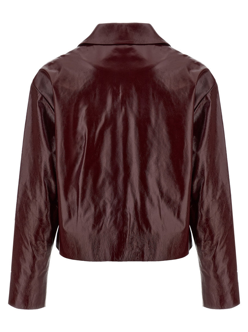 Maroon Craque Leather Jacket 2