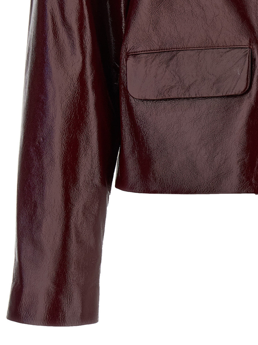 Maroon Craque Leather Jacket 4