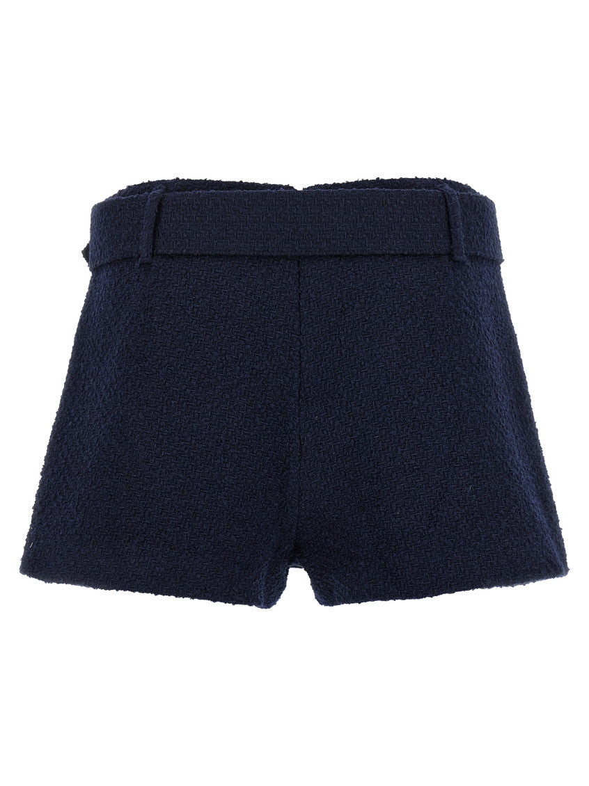 Dark Blue Boucle Wool Short 2