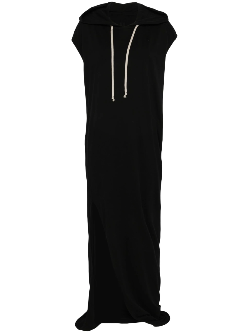Black Hooded Long Dress 1