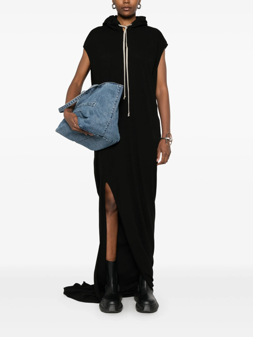 Black Hooded Long Dress 2