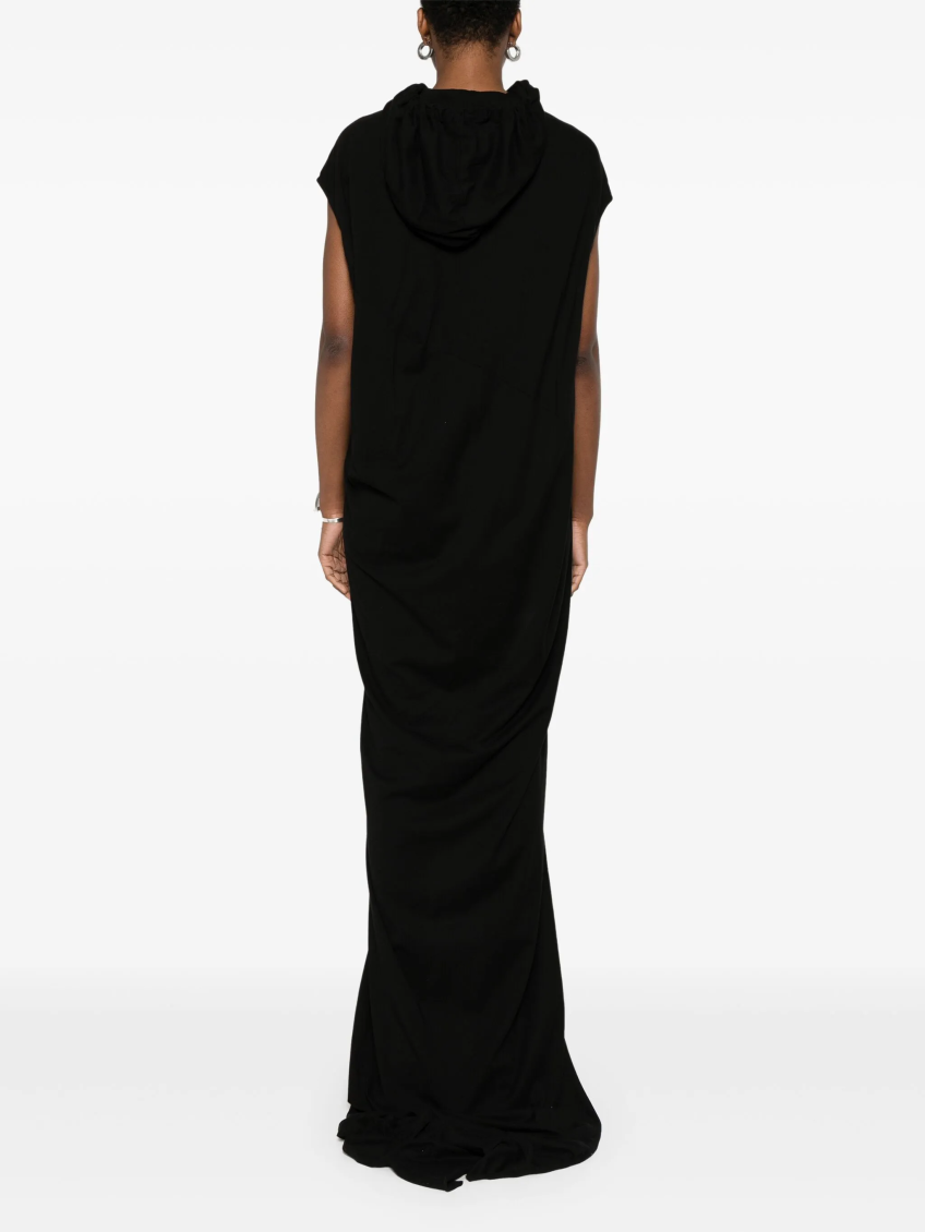 Black Hooded Long Dress 4