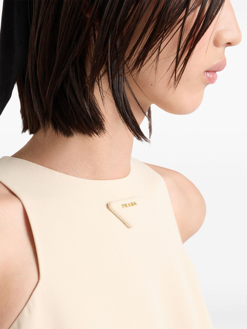 Beige Bow Detailing Short Dress 5