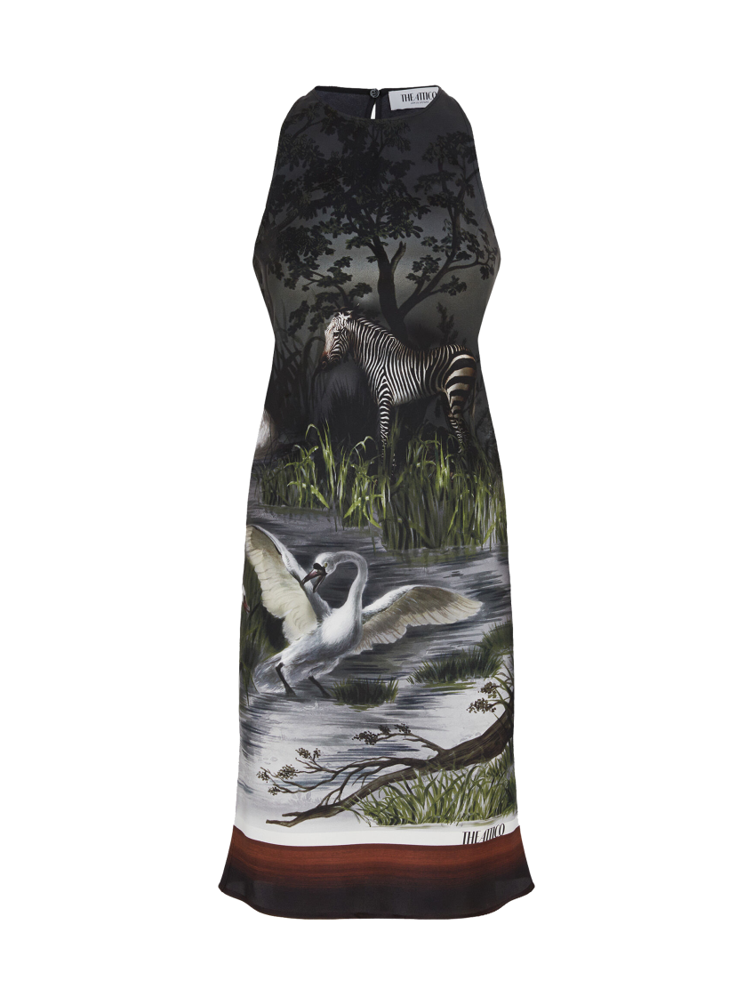 Multicolor Smoke Night-print Mini Dress 1